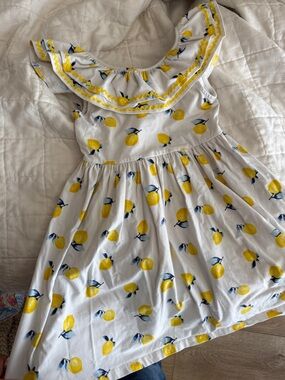 Janie and Jack Lemon Print Ruffle Dress